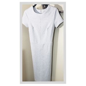 Grey and white stripped dress.